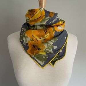 Floral Watercolor Japanese Square Silky Scarf